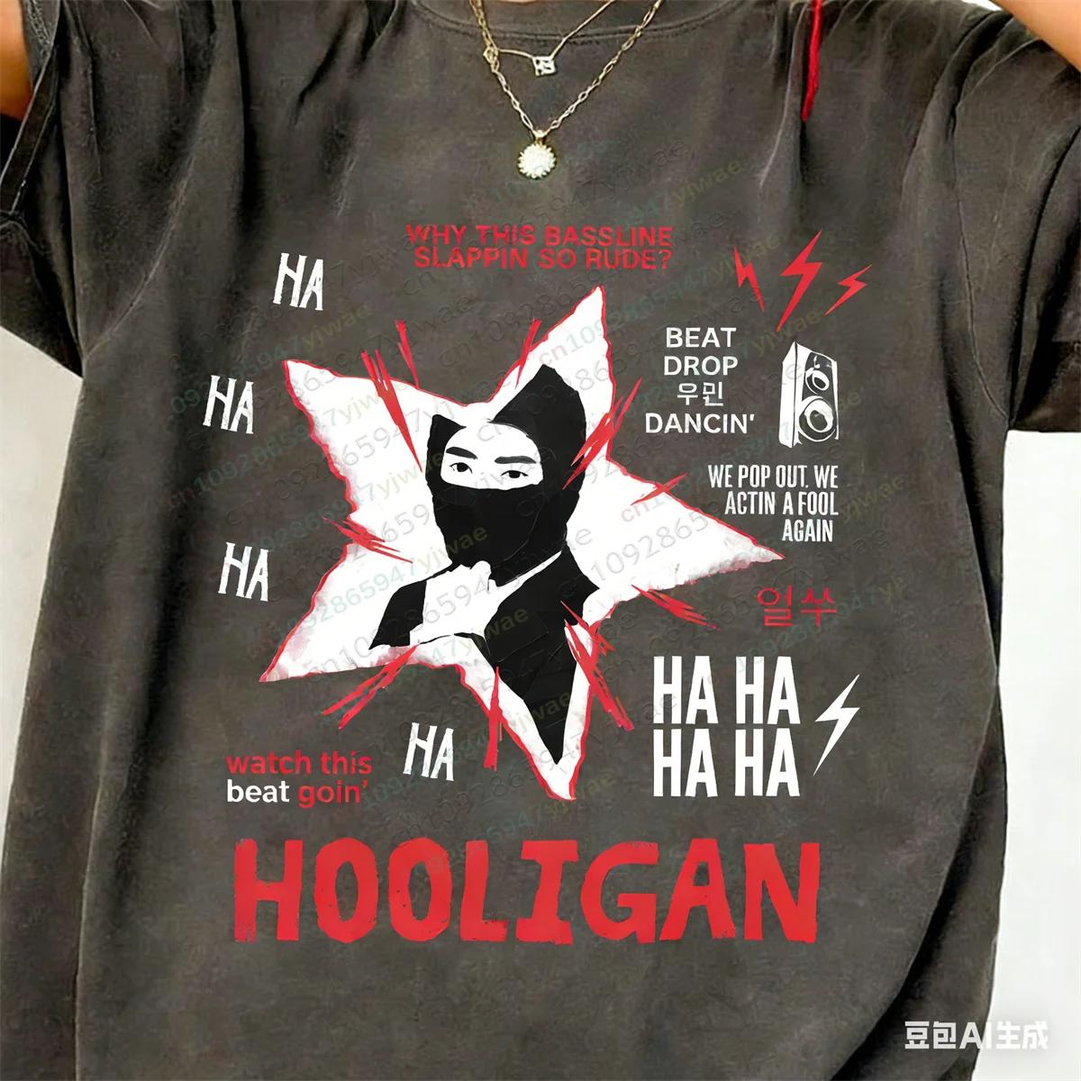 T-shirt Hooligan JIn Concert Kpop Rises Tour Sweatshirt Mode Décontractée Manches Courtes Cadeau pou