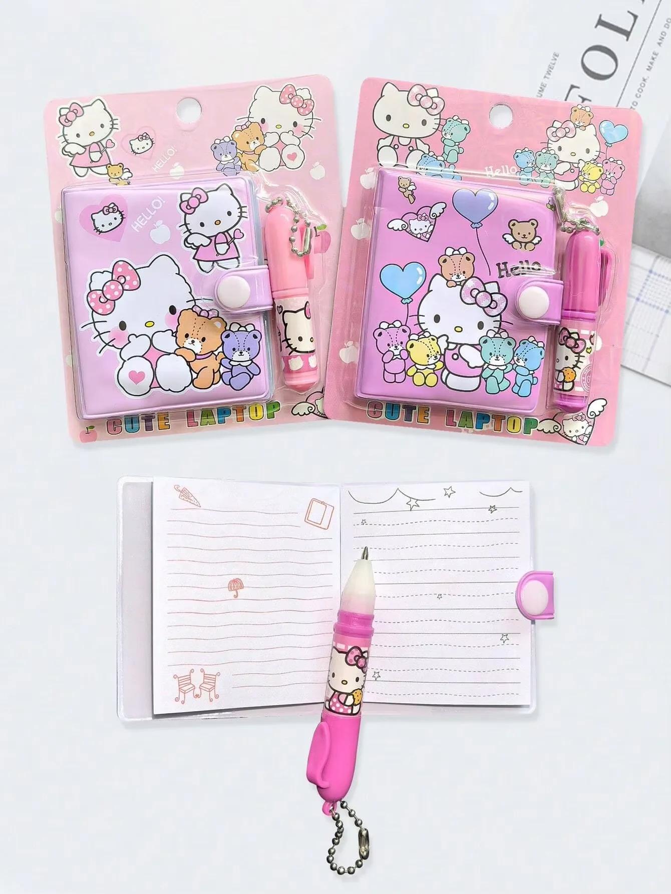 Lot de 1/4/8/16 carnets Hello Kitty, petit format, Kawaii, mini, portable, fournitures scolaires, pa