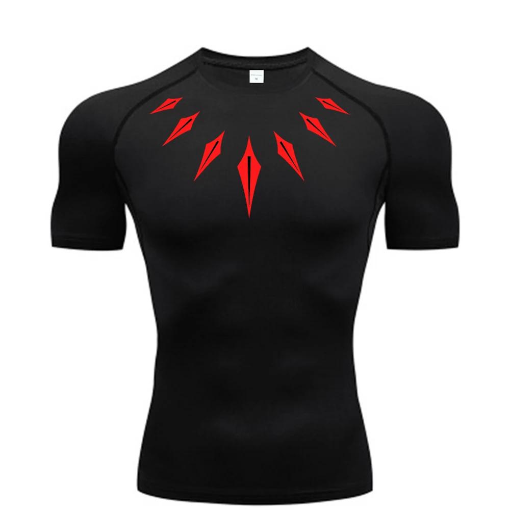 Anime hommes Compression chemise Fitness Sport course serré gymnase t-shirts athlétique entraînement