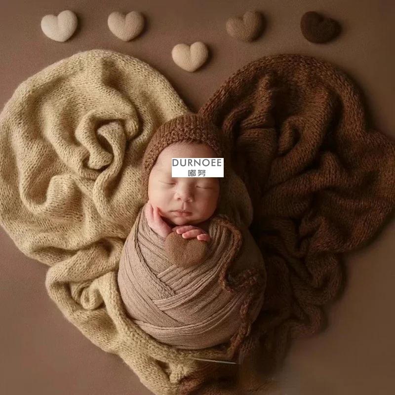 Accessoires de photographie pour nouveau-nés, feutre de laine, cœur d'amour, accessoires de photogra