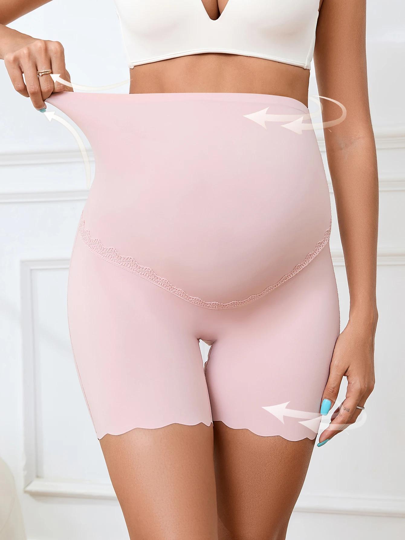 Sous-vêtements élastiques taille haute pour femmes enceintes d'été, avec soutien Abdominal sans cout