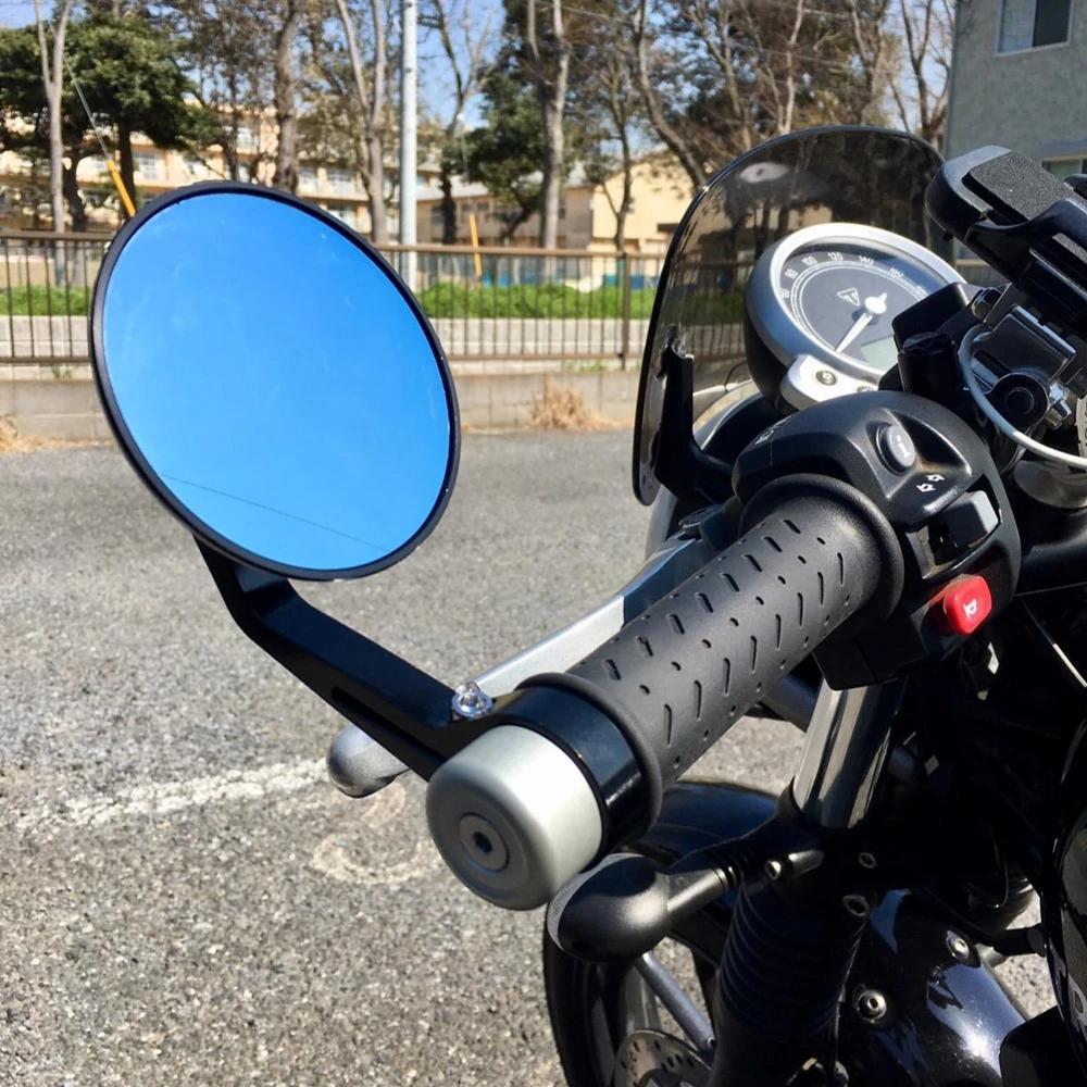 Rétroviseur de moto rond 7/8" CNC, pièces Cafe Racer, rétroviseur latéral de moto, rétroviseur de gu