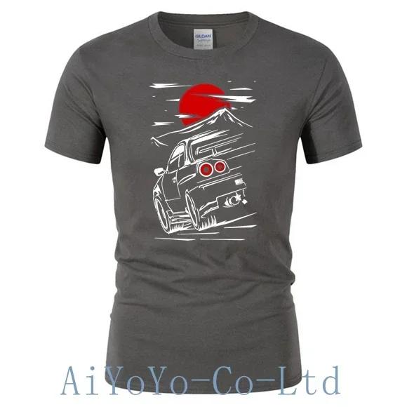 T-shirt japonais Skyline GTR 34 pour homme, 100% coton, Haruna Jdm, Sportcar, Nissan, Fast Car, FF11