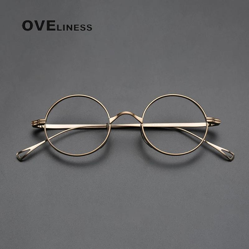 Monture de lunettes en titane pur pour hommes rétro rond montures de lunettes de Prescription femmes