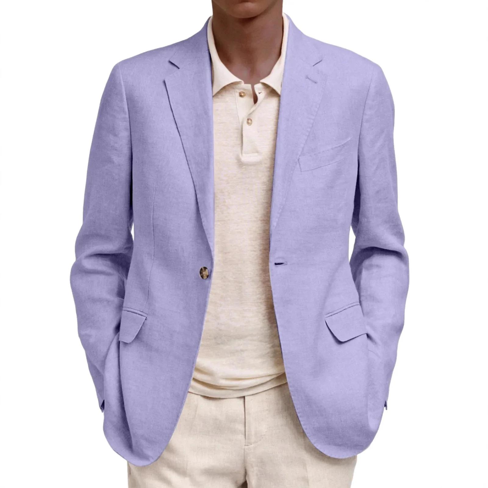 Blazer décontracté pour homme de style européen et américain à manches longues avec col à revers et 