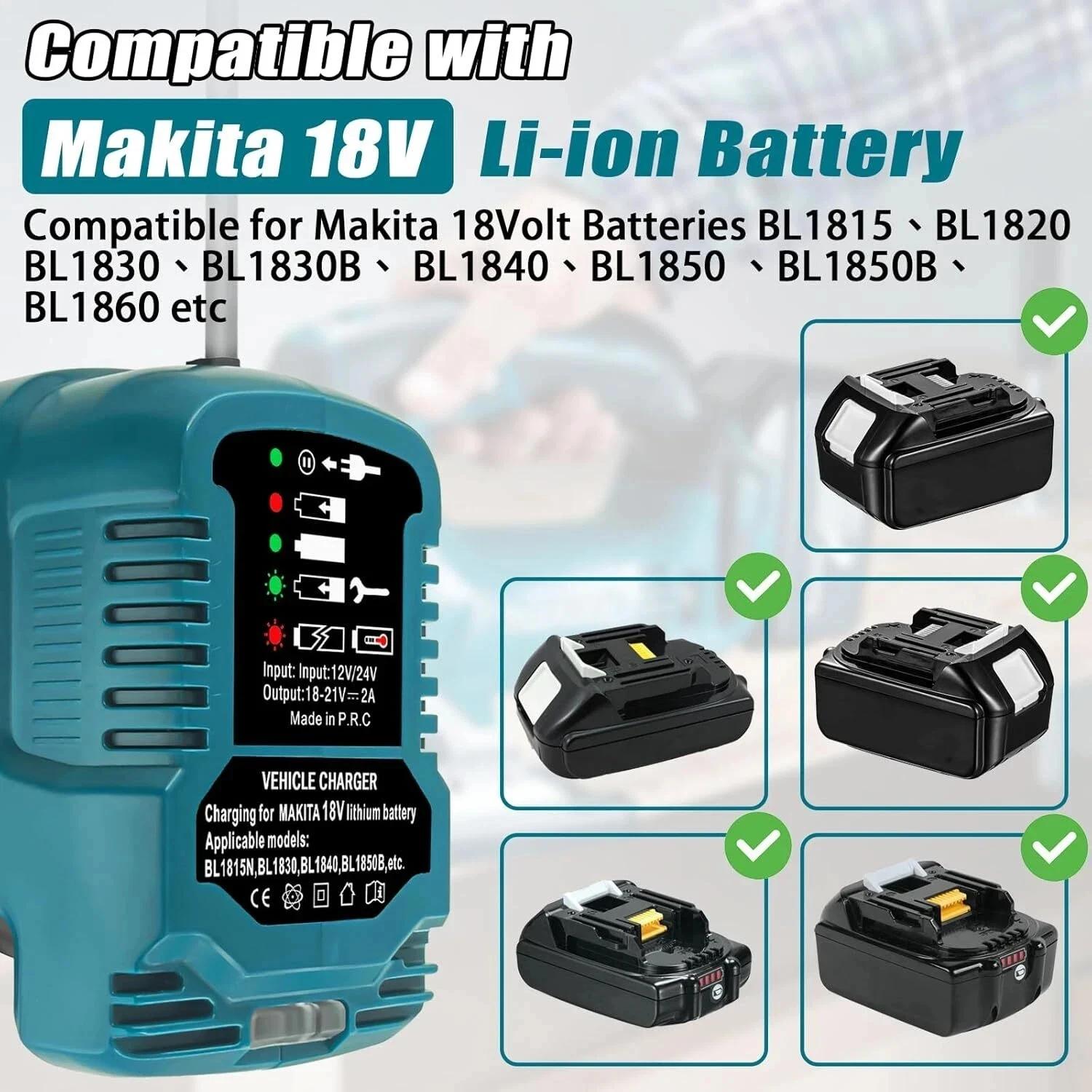 Batterie Li-ion DC 12V/24V, Mini chargeur de voiture Compact, prise allume-cigare avec LED pour batt