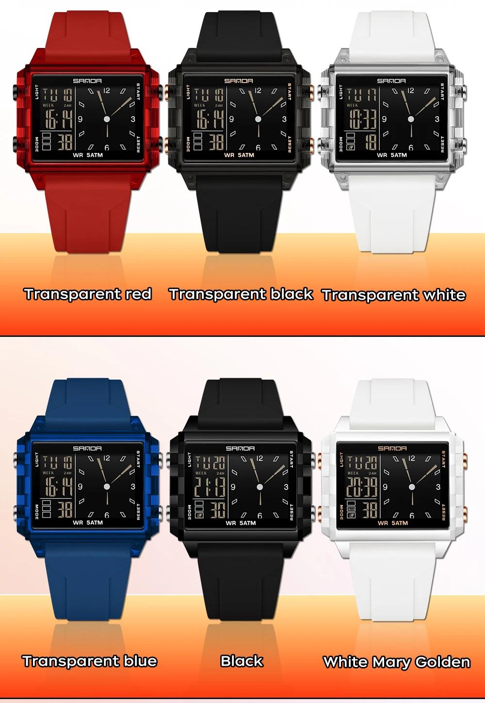 Mode SADNA nouveau 6273 montre électronique pour femme multifonctionnel sport LED étanche synchronis