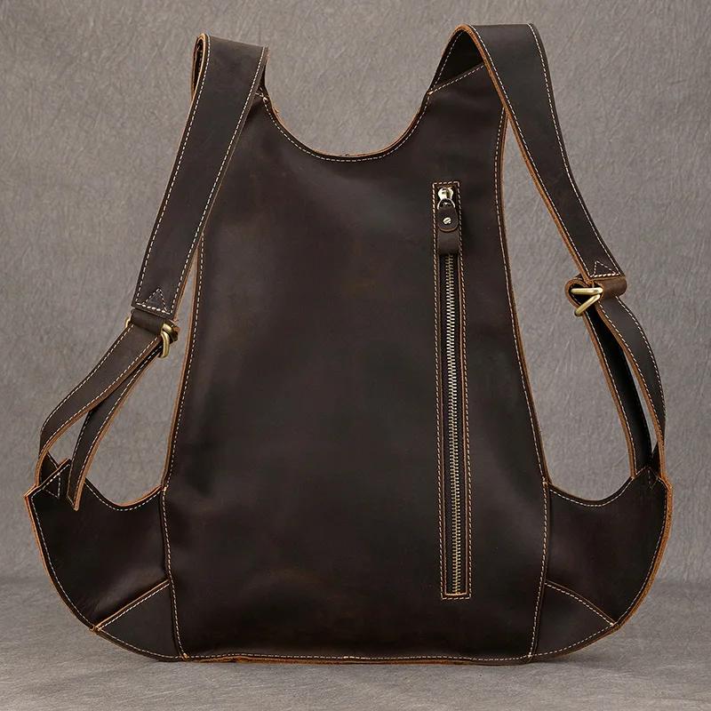 Luufan – sac à dos antivol en cuir véritable pour homme et femme, sac de jour pour téléphone Ipad, p