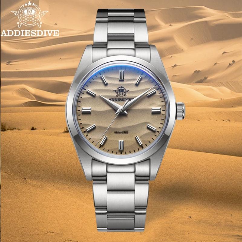ADDIESDIVE-Montre-bracelet en acier inoxydable pour homme, montres à quartz étanches, cadran de sabl