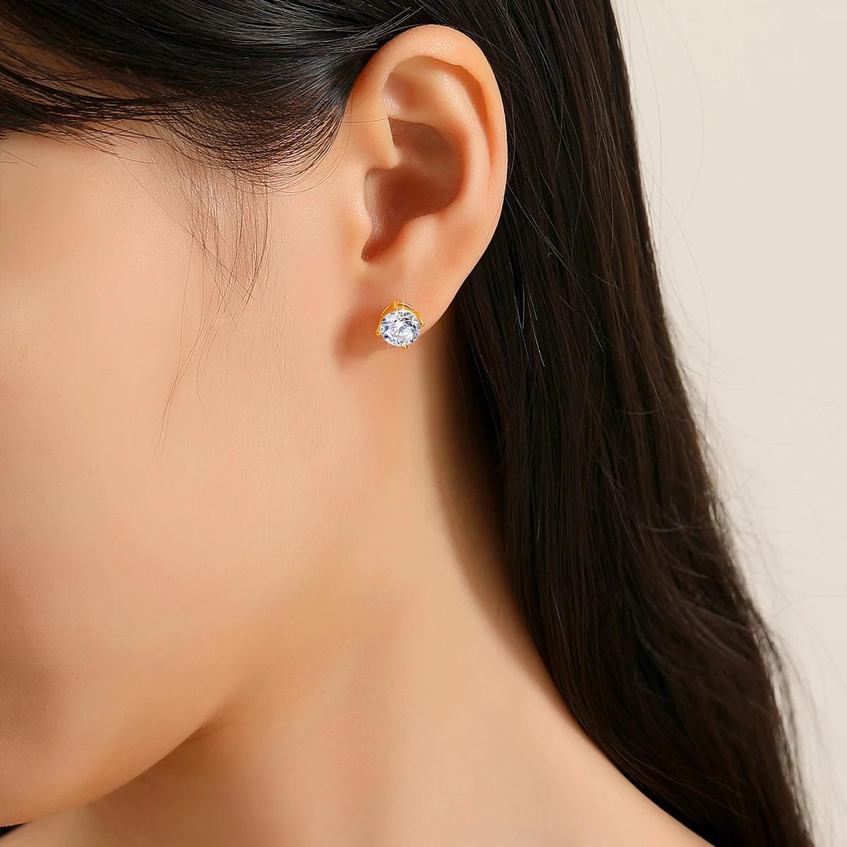 Szjinao réel complet 18k boucles d'oreilles en or AU750 Moissanite diamant véritable or femmes bijou