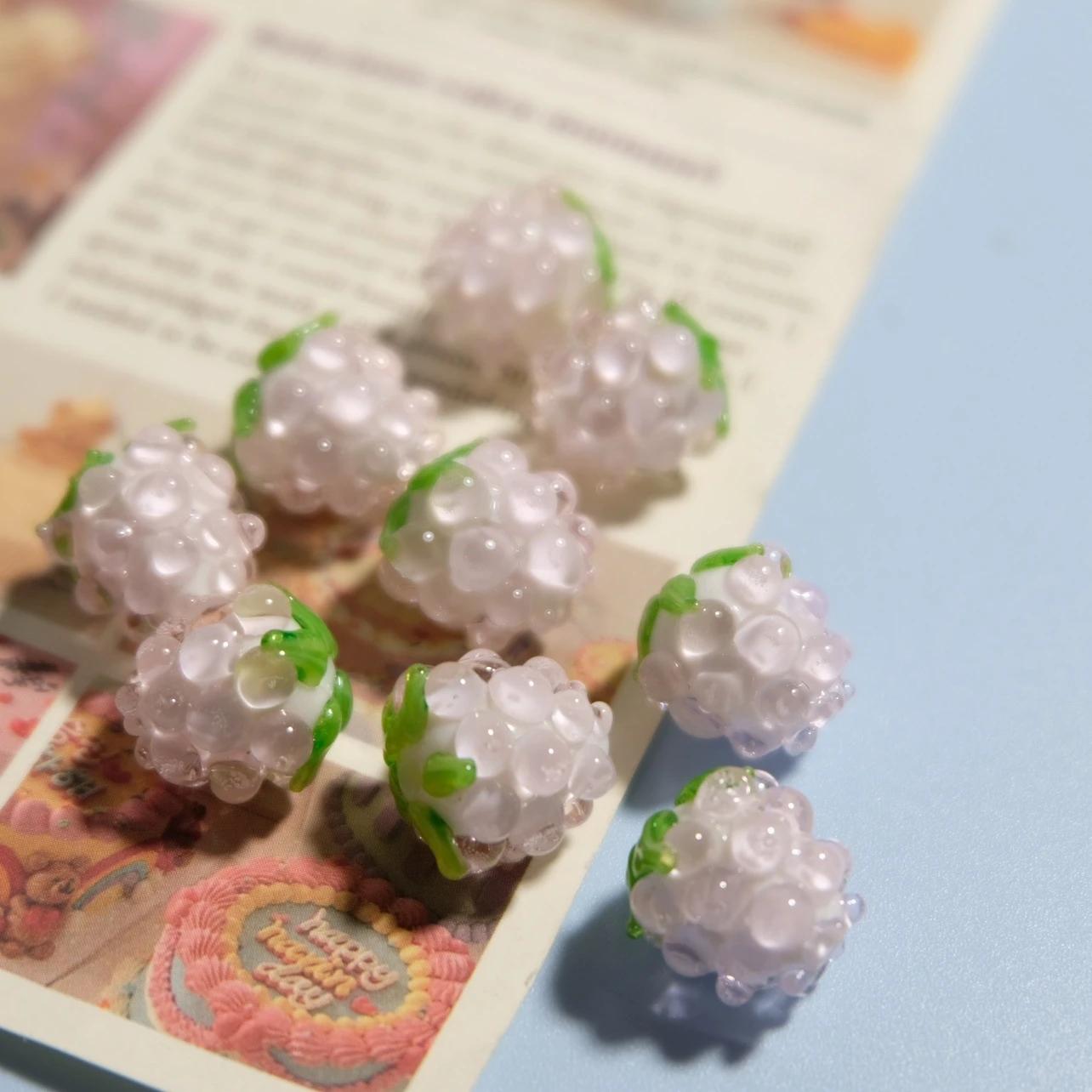 Mini perles de raisin en verre tchèque, pendentif framboise, accessoire, DIY