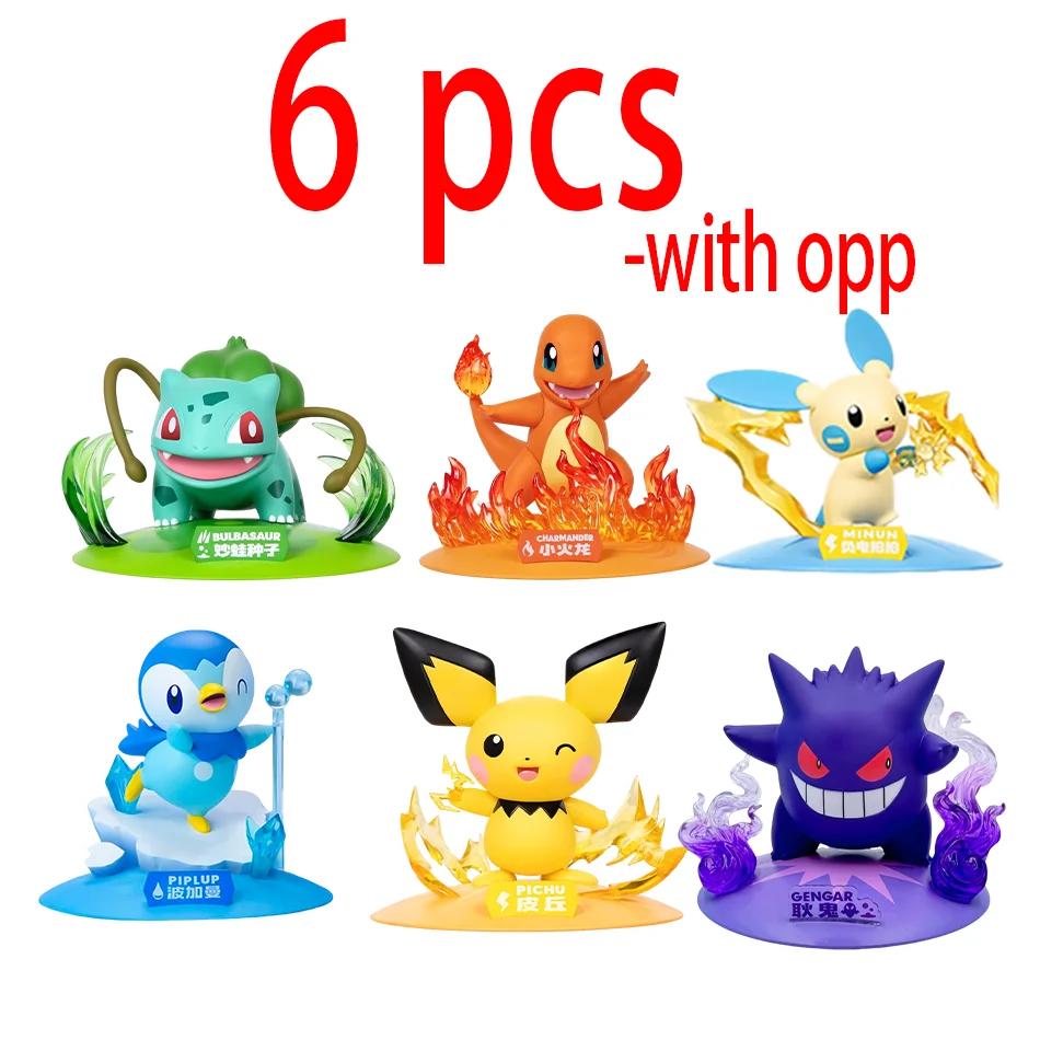 12 poupées d'action Pok é mon Pikachu, boîte aveugle, modèles Anime, décorations de bureau, jouets P