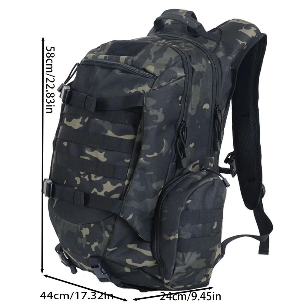 Sac à dos de randonnée et de camping extérieur 45L grande capacité, sac à dos tactique camouflage pl