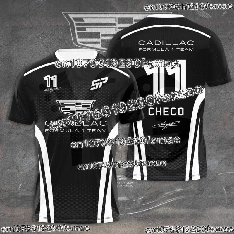 T-shirt pour homme de l'équipe Cadillac Racing avec impression 3D, chemise à manches courtes à sécha