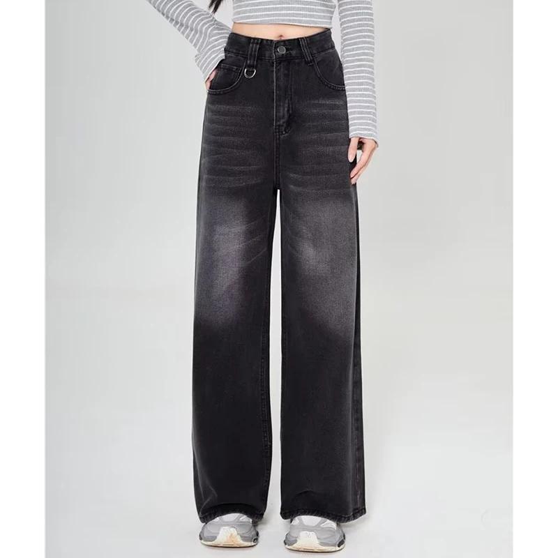 Été hommes Baggy jean unisexe Vintage Style américain droit jambe large Denim pantalon marque de mod