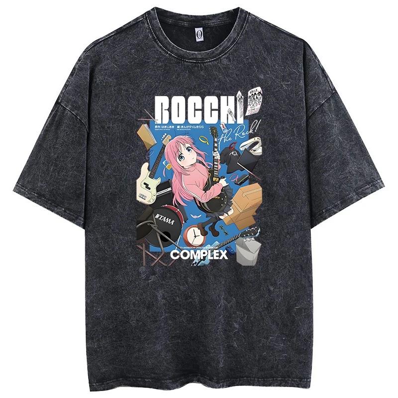 Hommes surdimensionnés imprimé t-shirts Bocchi Club groupe de musique Anime Bocchi The Rock couvertu