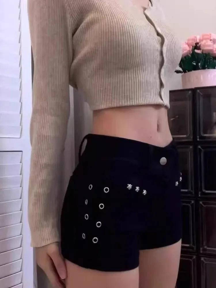 Y2K Denim Shorts Femmes Skinny Populaire Streetwear Quotidien Personnalité Étudiants Vacances Mode S