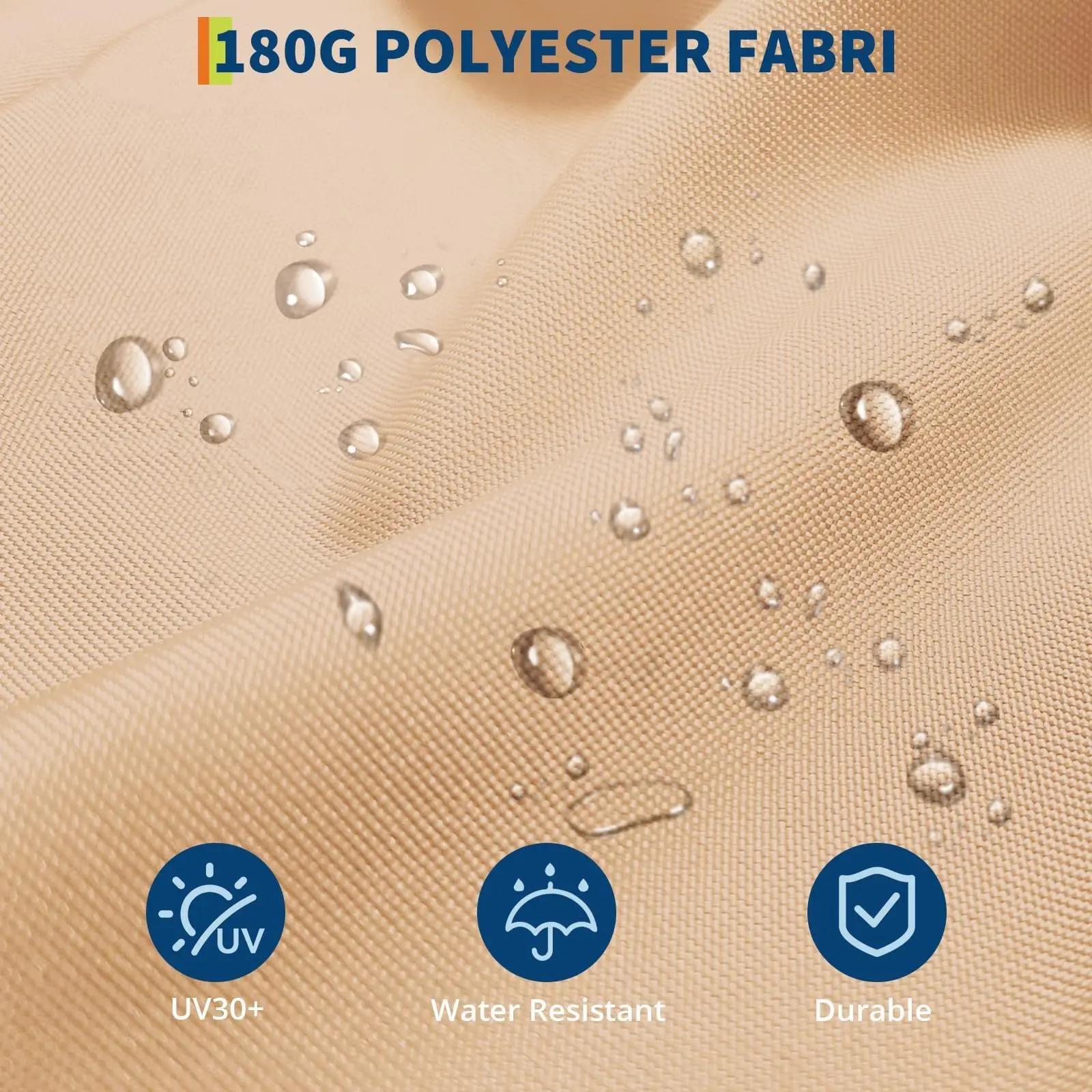 Parasol de patio extérieur de 15 pieds avec lumières LED solaires et base, grand pare-soleil rectang