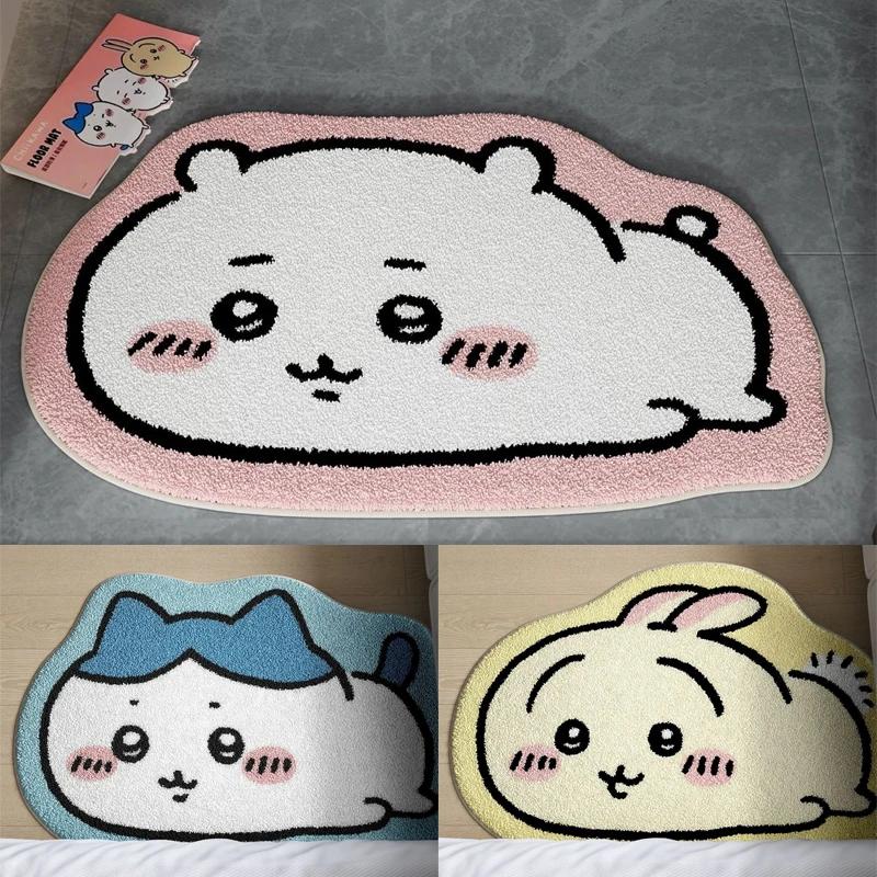 Chiikawa – tapis de sol antidérapant en peluche, dessin animé Hachiware Usagi, pour salle de bain, c