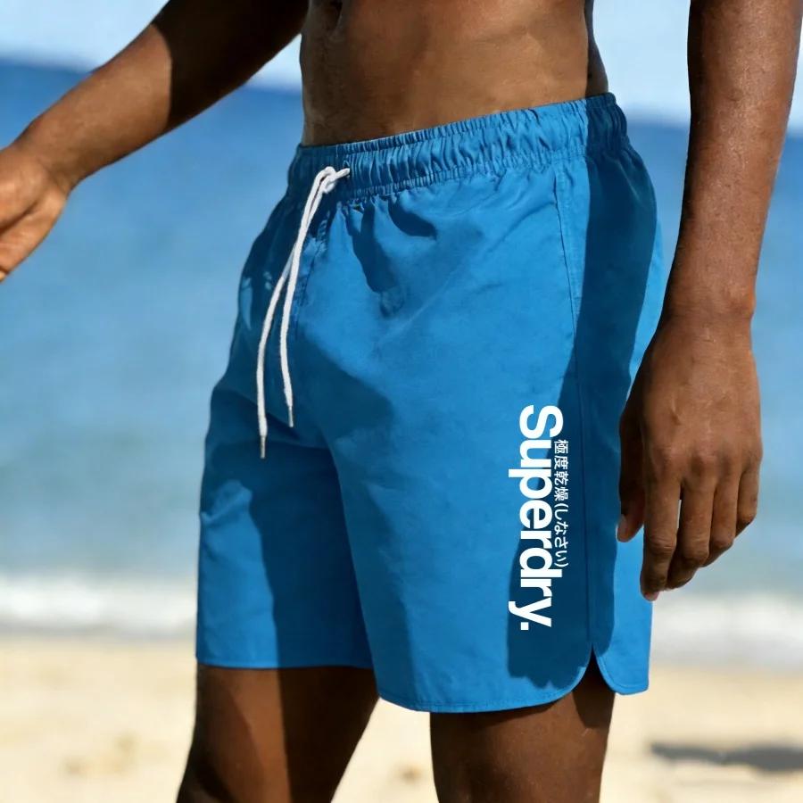 Shorts de plage imprimés pour hommes 2026, séchage rapide, respirants, amples, pour la natation et l