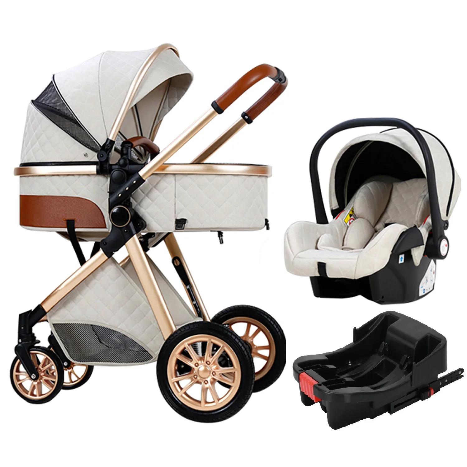 Landau de voyage Portable de luxe 3 en 1, poussette pour bébé, haute paysage, poussette de voyage po