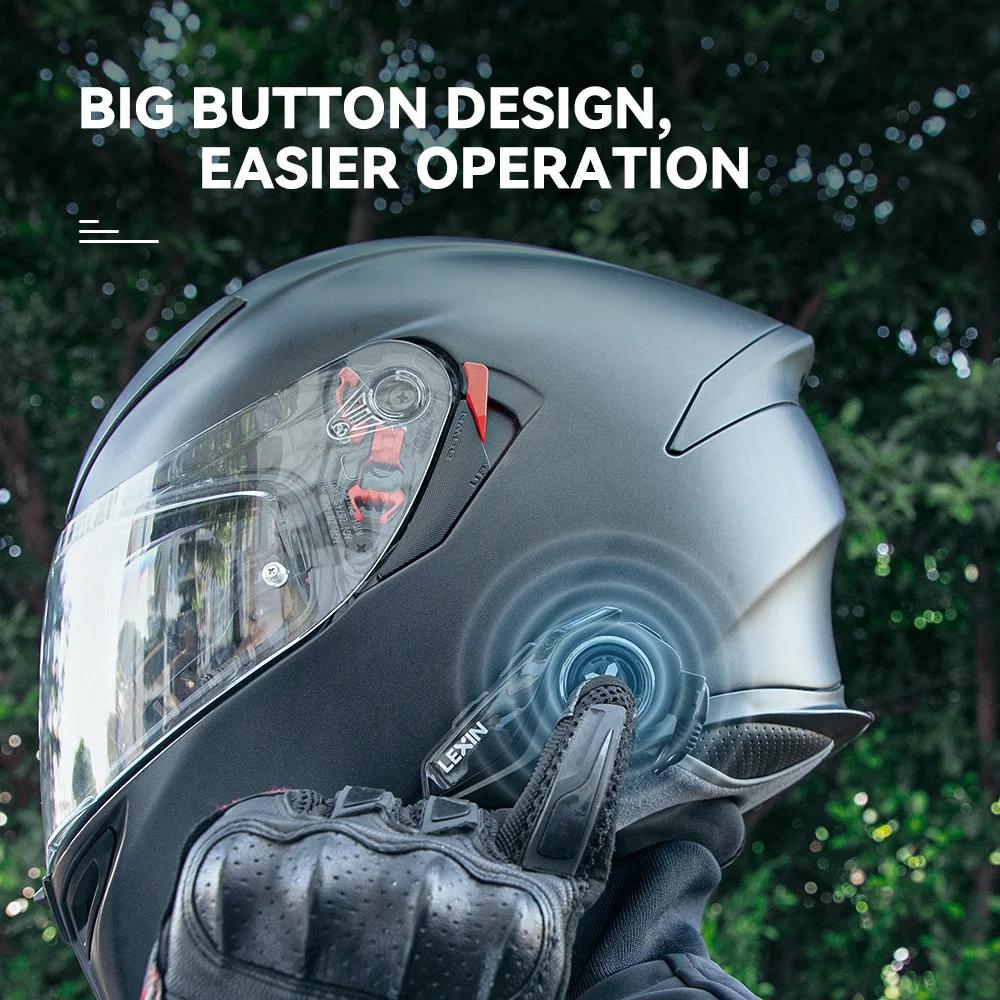 Interphone Bluetooth pour casque de moto Lexin-G2P jusqu'à paire 6 coureurs et conception de gros bo