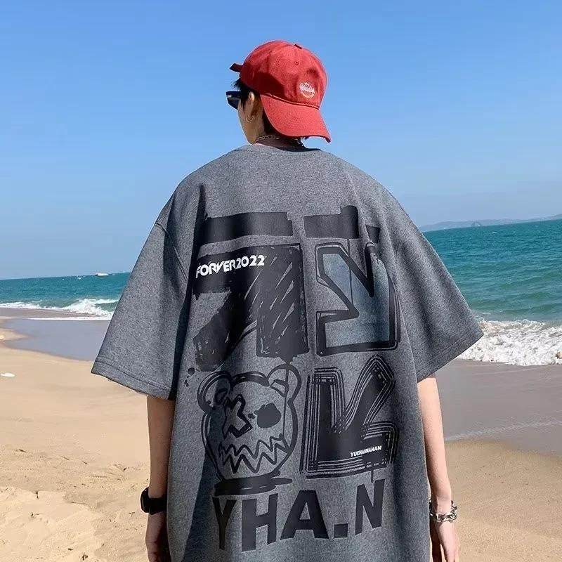 M-8xL printemps hommes T-shirt manches courtes dessin animé Graffiti imprimé mâle femelle Alphabet