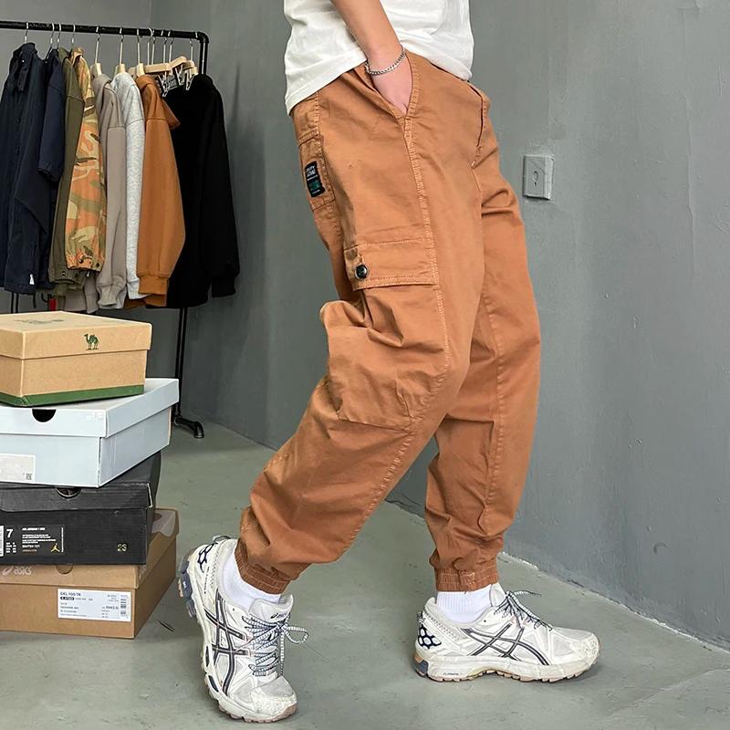 Pantalon cargo vintage de haute qualité pour hommes, streetwear japonais, vêtements Harajuku, joggeu