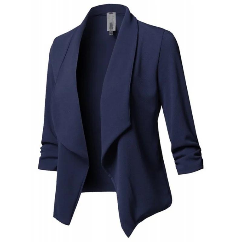 Veste de Blazer Rétro pour Femme, Costume, Manteau Féminin, Blazers d'Avocat, Oupillar, Cardigan Cou