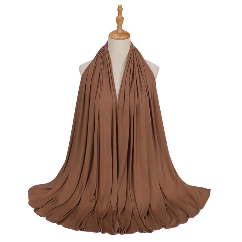 80*180 cm Modal rayonne coton musulman Jersey Hijab femmes couleur unie écharpe Ramadan Long châle p
