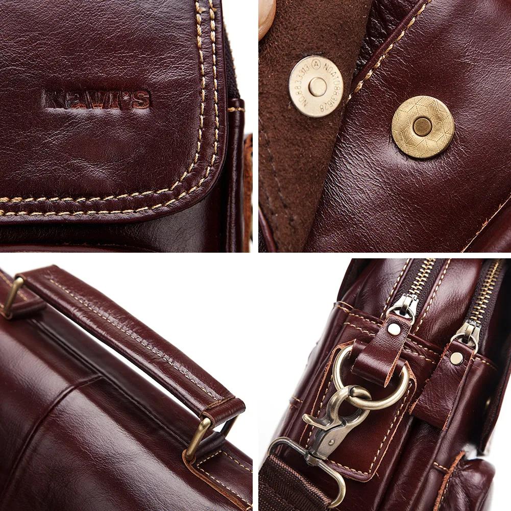 KAVIS nouveau sac à bandoulière en cuir véritable pour hommes sac à bandoulière d'affaires pour homm