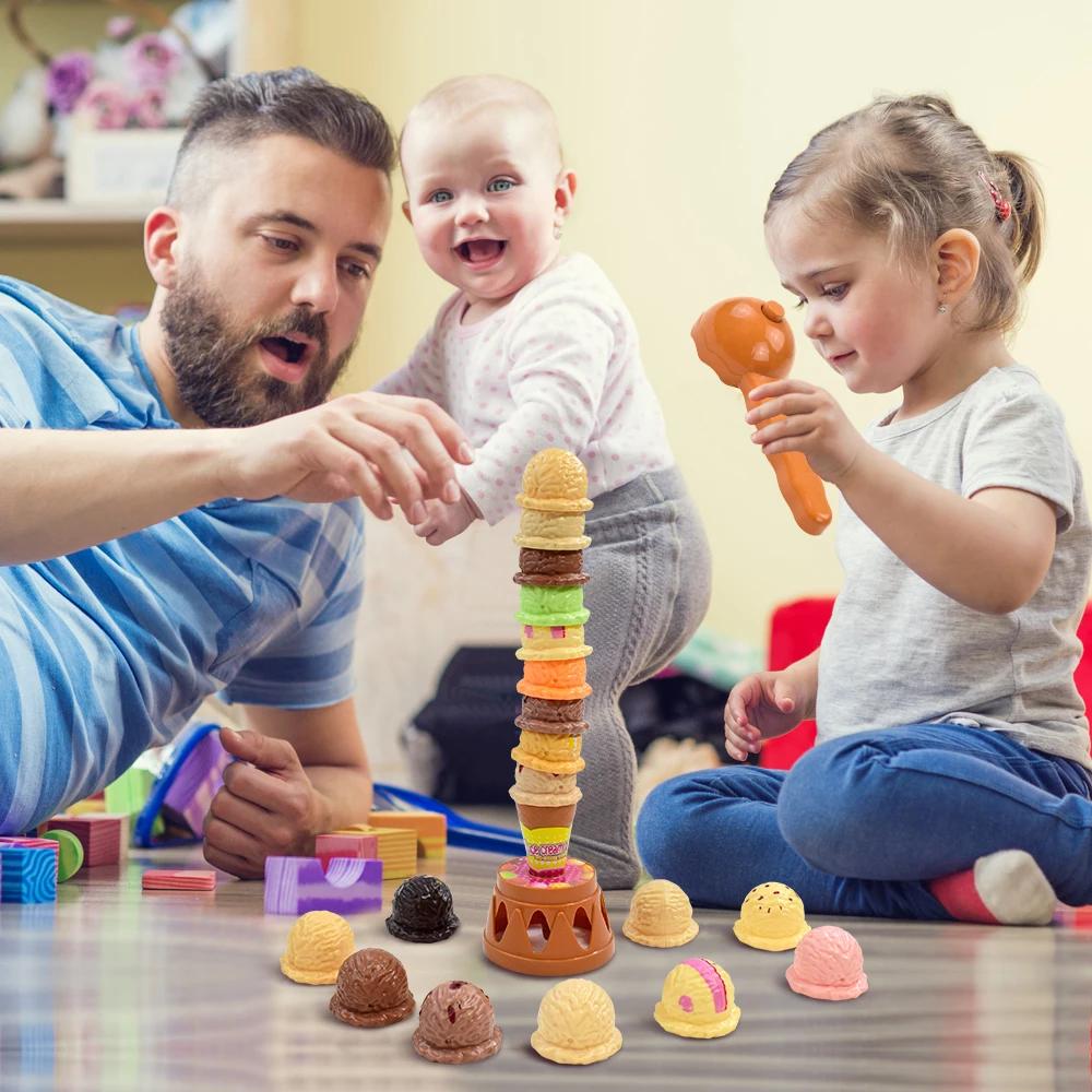 Jouet de cuisine de Simulation de nourriture pour enfants, jeu de glace empilable, jouets éducatifs 