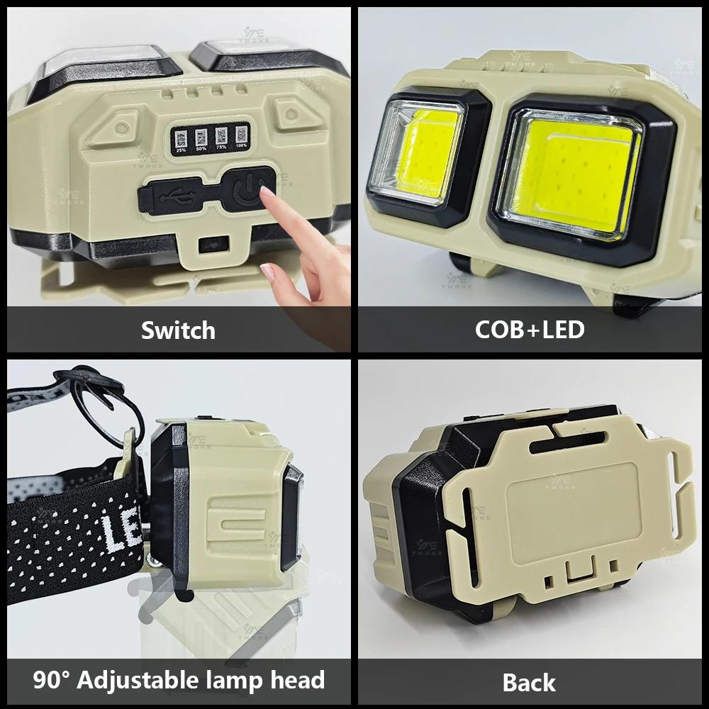 Lampe frontale ultralégère Super lumineuse 300000LM lumière rouge Vision nocturne pêche torche front
