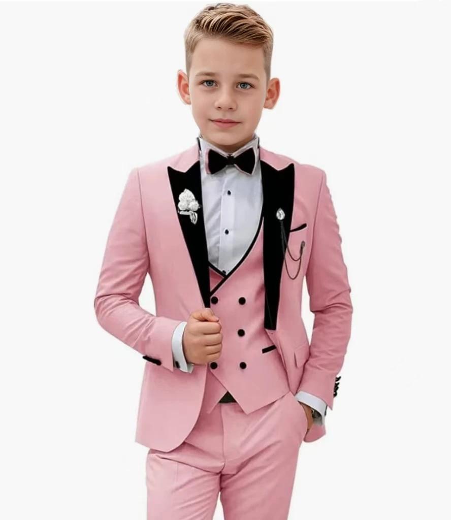 Costume de smoking pour enfants, ensemble de costume élégant pour garçons de 3 à 16 ans, 3 pièces, c