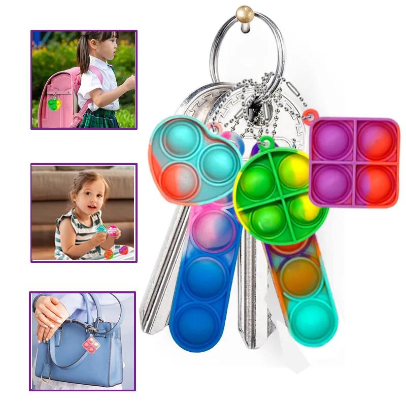30 pièces Pop Fidget jouets Mini Pop porte-clés jouets pour tout-petits Fidgets Pack jouets sensorie