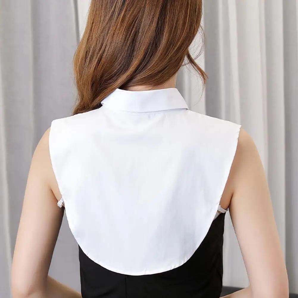 Faux col détachable pour filles, chemises, demi-chemisier, robe baccalauréat, hauts de couleur unie,