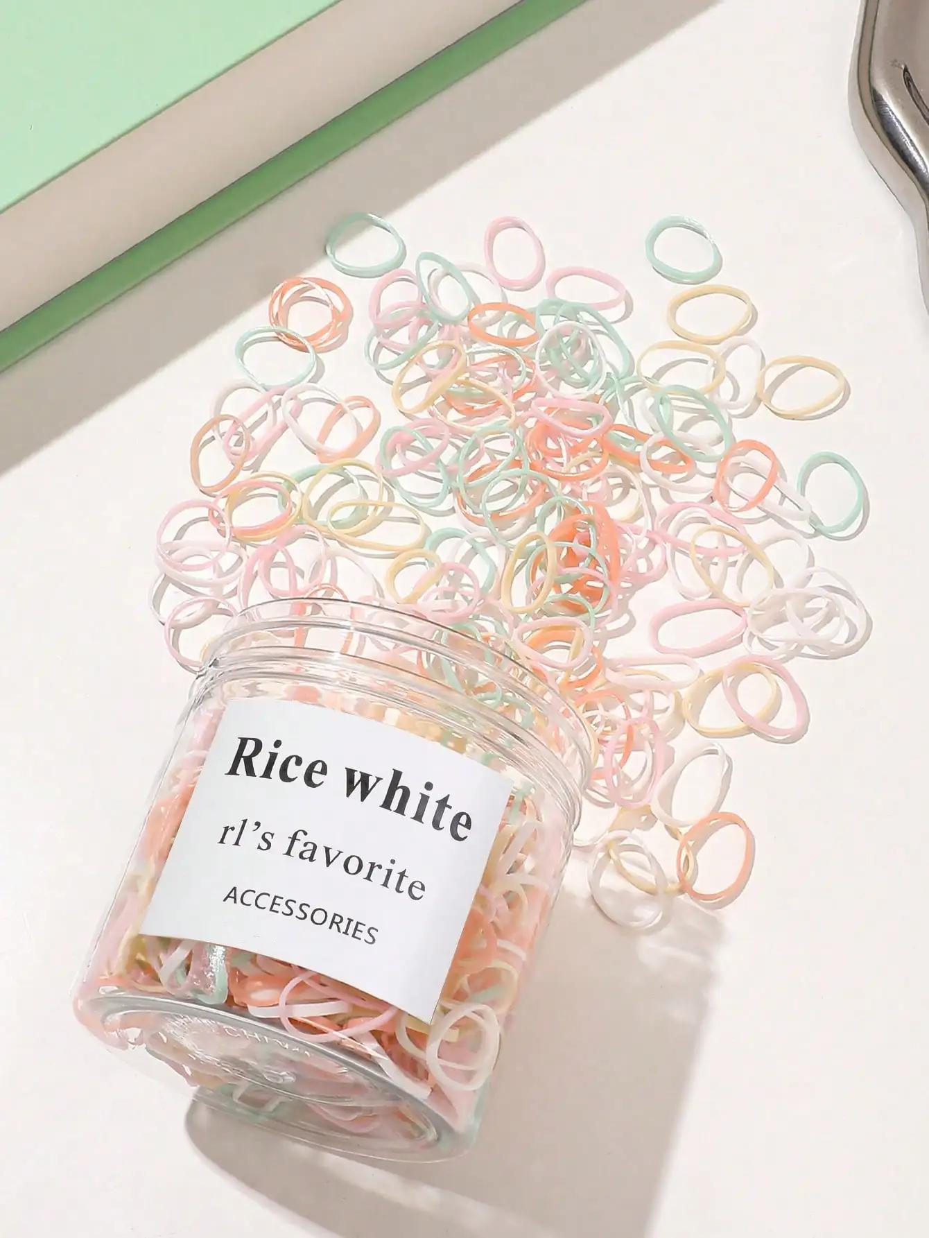 120/300/500 pièces bandes de cheveux élastiques multicolores, bandes de caoutchouc pour cheveux fins