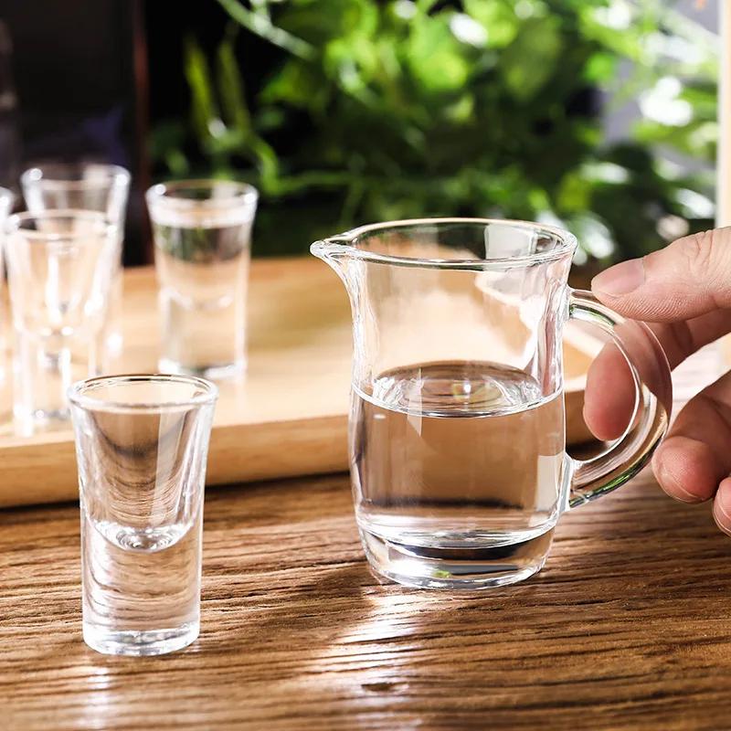 Ensemble de verres transparents de 15ml, 6 pièces, verre à liqueur à fond épais, tasses à balles, pe