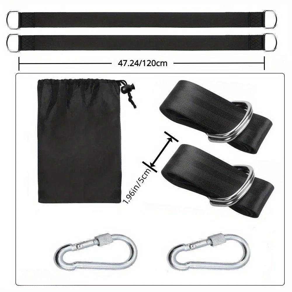 Hamac de balançoire d'extérieur avec ceinture de sécurité, sac portable, kit de sangle de balançoire
