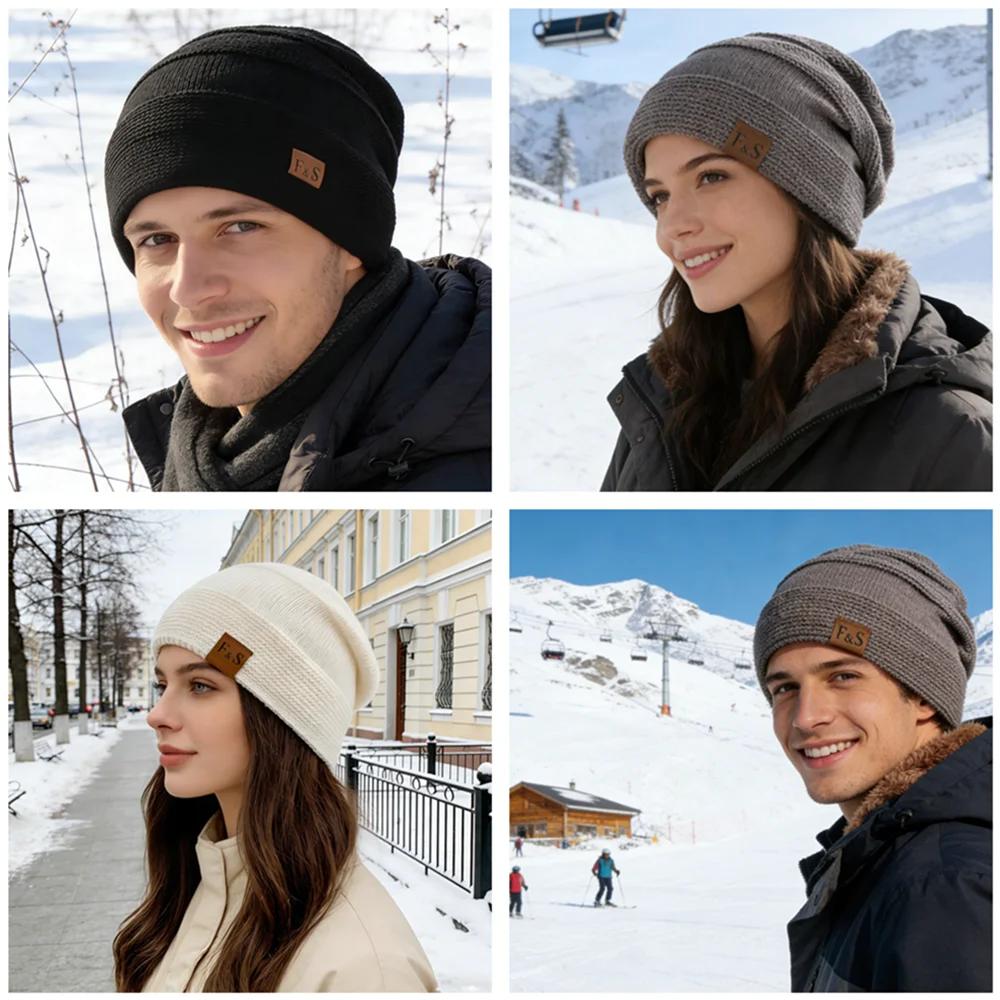 Bonnet décontracté doublé de fourrure pour hommes et femmes, chapeaux amples unisexes, ajouter, chau