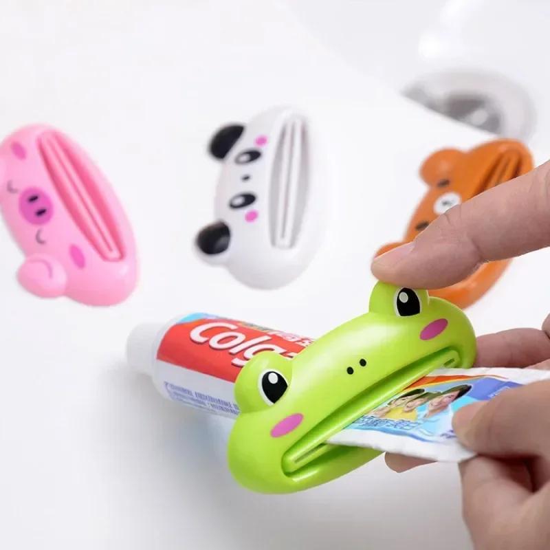 Distributeur de dentifrice roulant, mignon, dessin animé, Clips de nettoyage du visage, porte-dentif