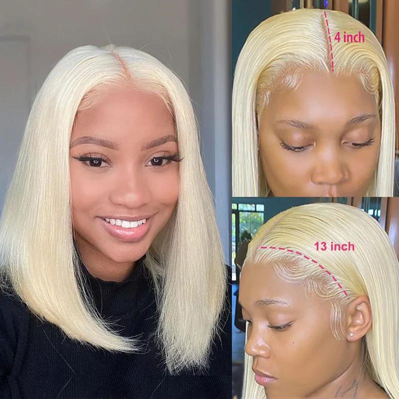 613 Bob miel blond dentelle avant perruques de cheveux humains pour les femmes cheveux humains Remy 