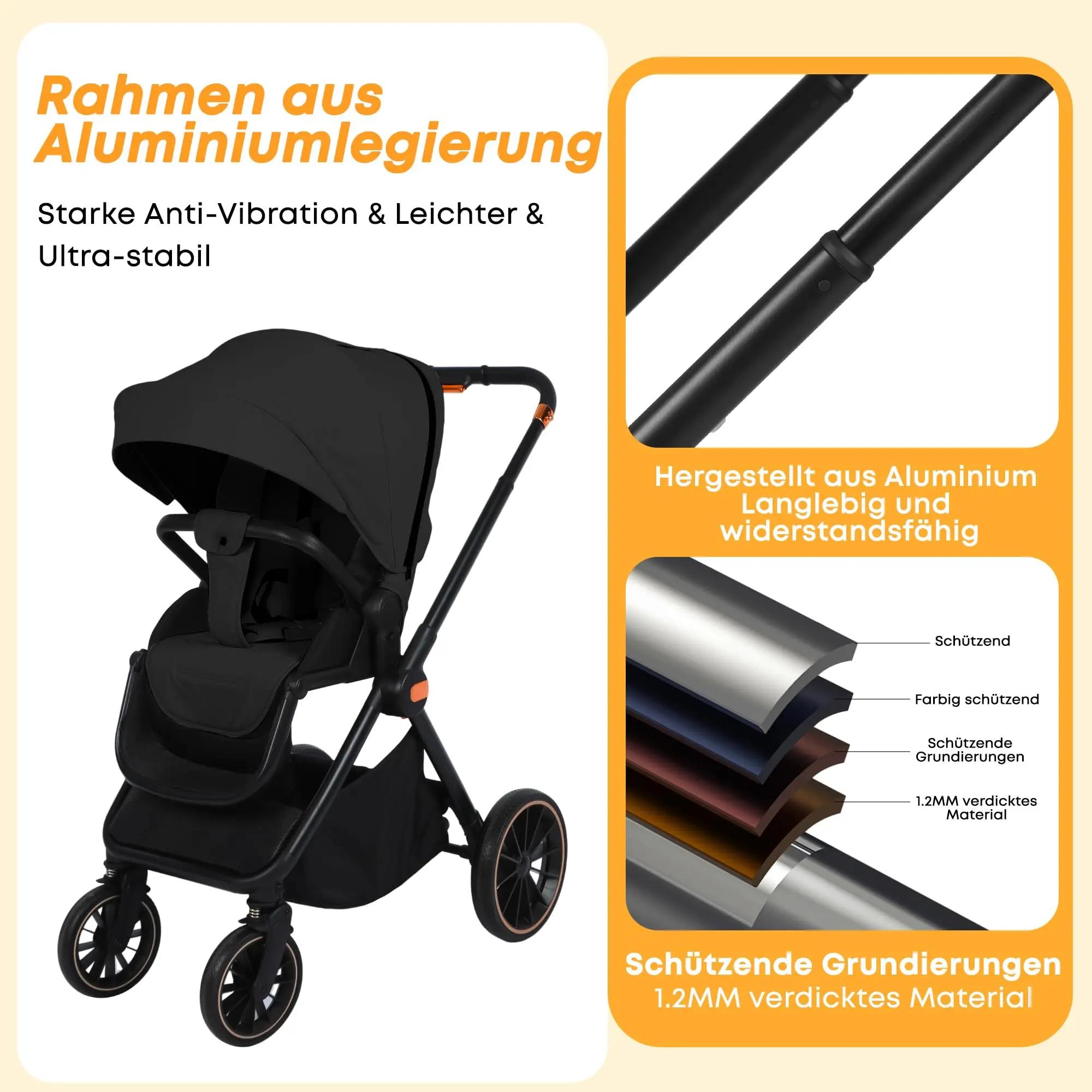 Poussette bébé 3 en 1, combinaison Isofix, systèmes de voyage avec siège bébé, taille I, nacelle, si