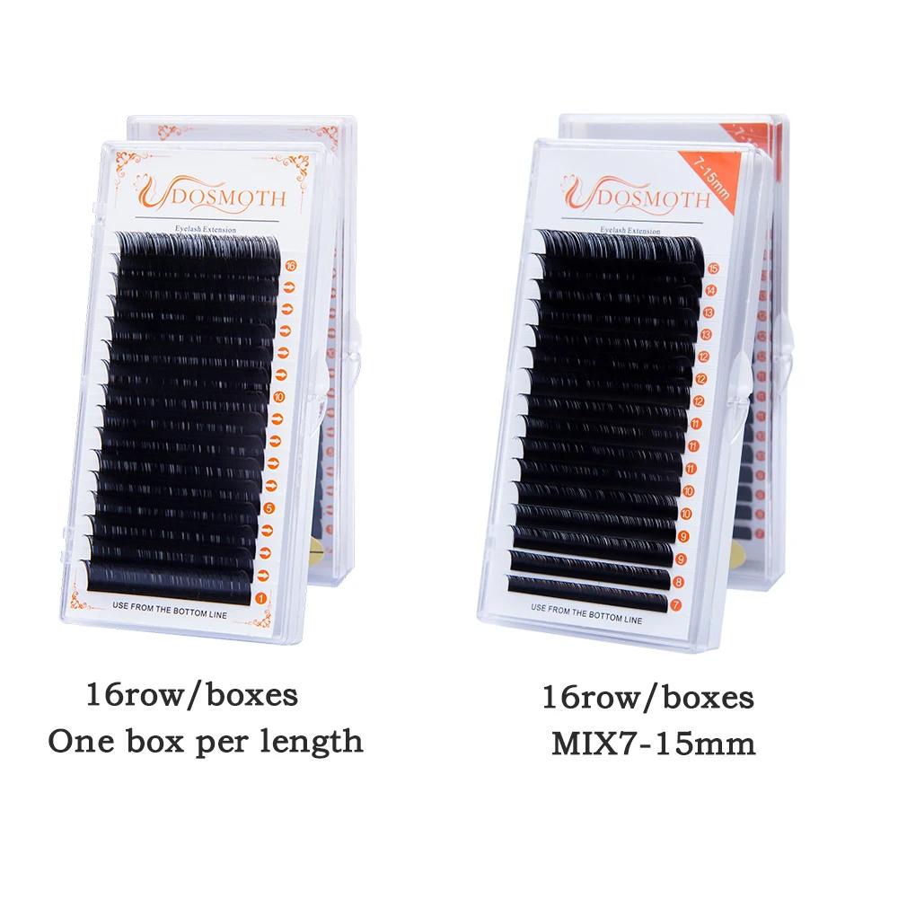 7 plateaux 16 rangées/étui extensions de cils de vison individuelles supples Extension de faux cils 