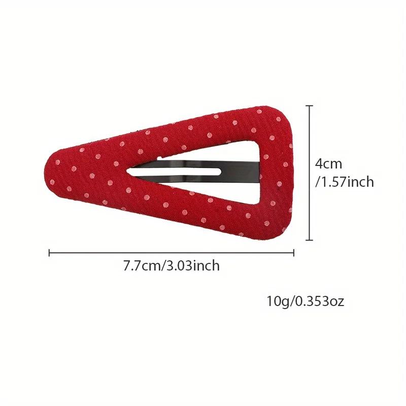 Pince à cheveux triangulaire à pois pour filles, nouveaux accessoires de cheveux en tissu pour frang