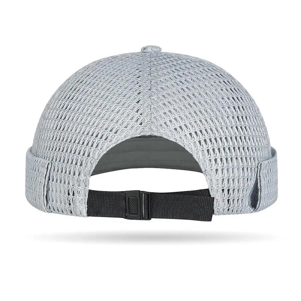 Nouveau maille respirant sans bords melon peau chapeau été Ultra-léger réglable Docker bonnets chape