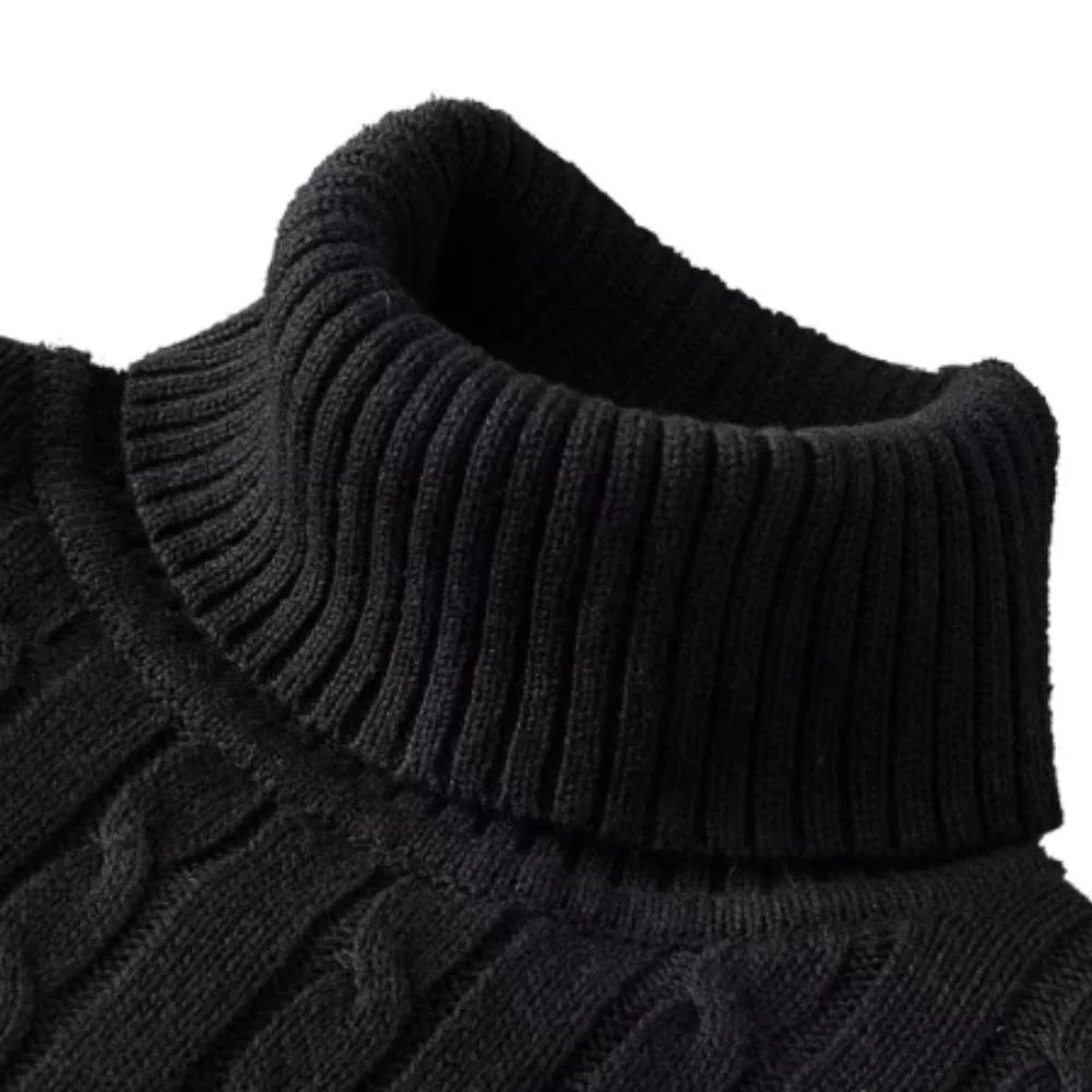 Pull à col roulé monochrome pour hommes, pull à col haut, pulls décontractés, vêtements de survêteme