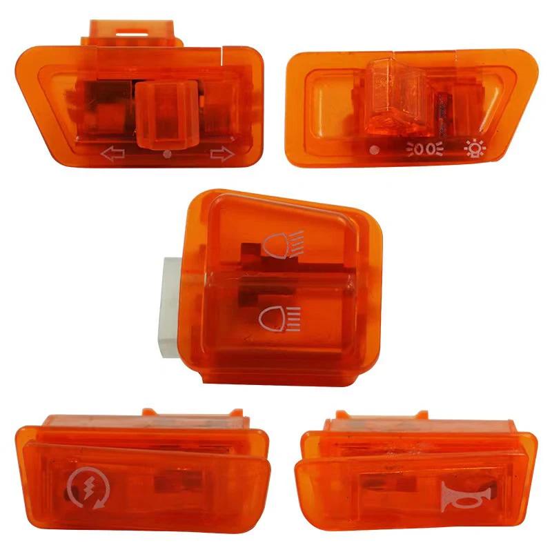 Kit de boutons de commutation pour moto, 5 pièces, clignotant de phare, faisceau haut/bas, klaxon de