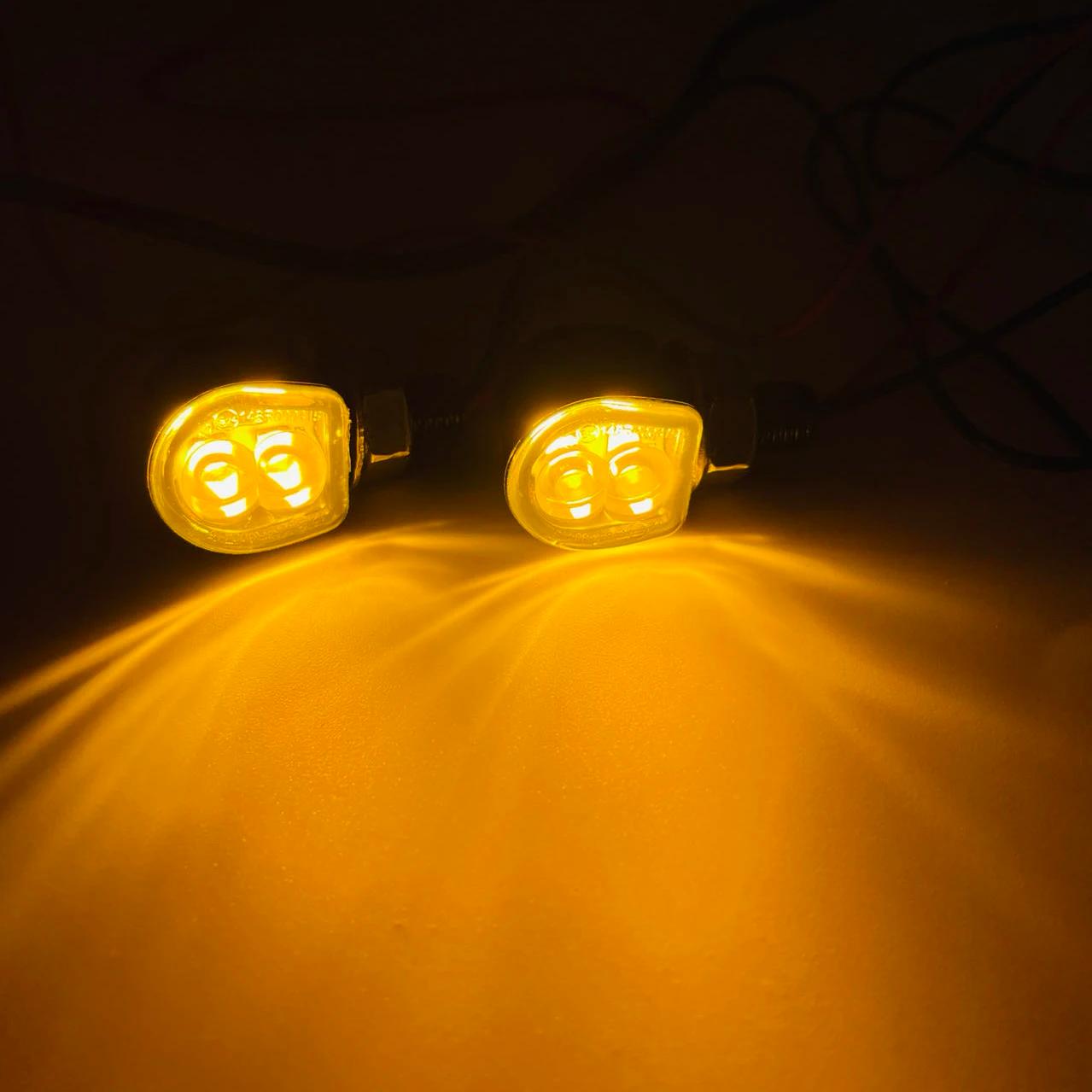 E marqué M8 Mini moto clignotant indicateur lumineux 12V ambre LED signaux clignotant lampe pour caf