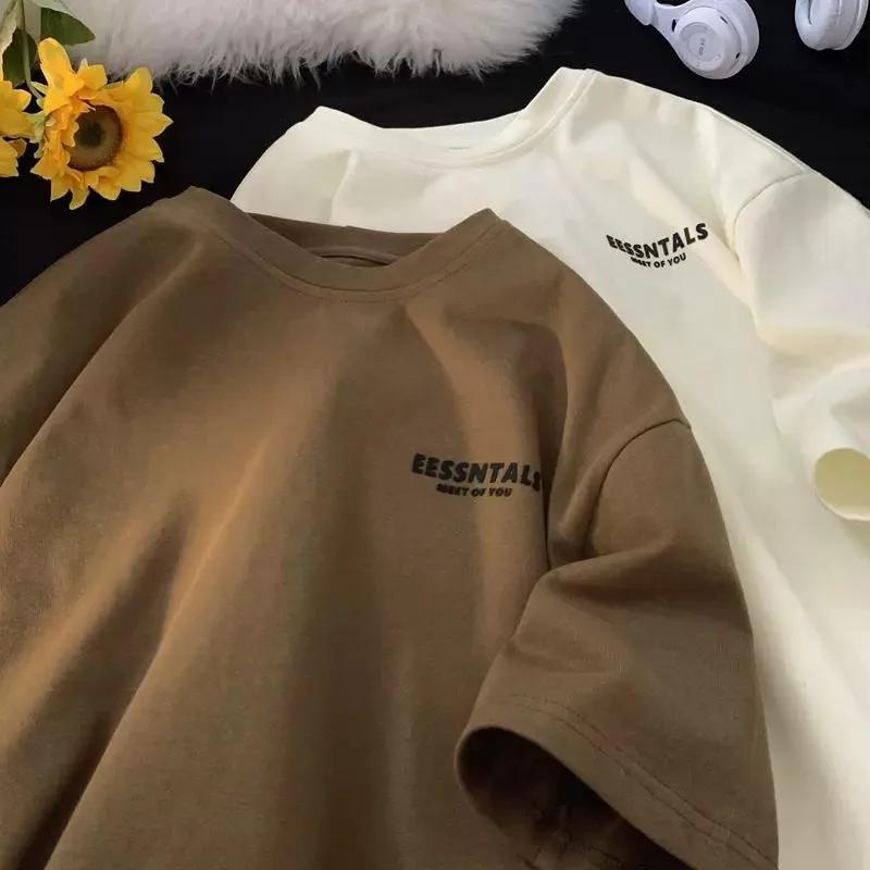 Nouveau style 2026 – T-shirt américain à manches courtes pour homme, style Hong Kong, simple, ample 